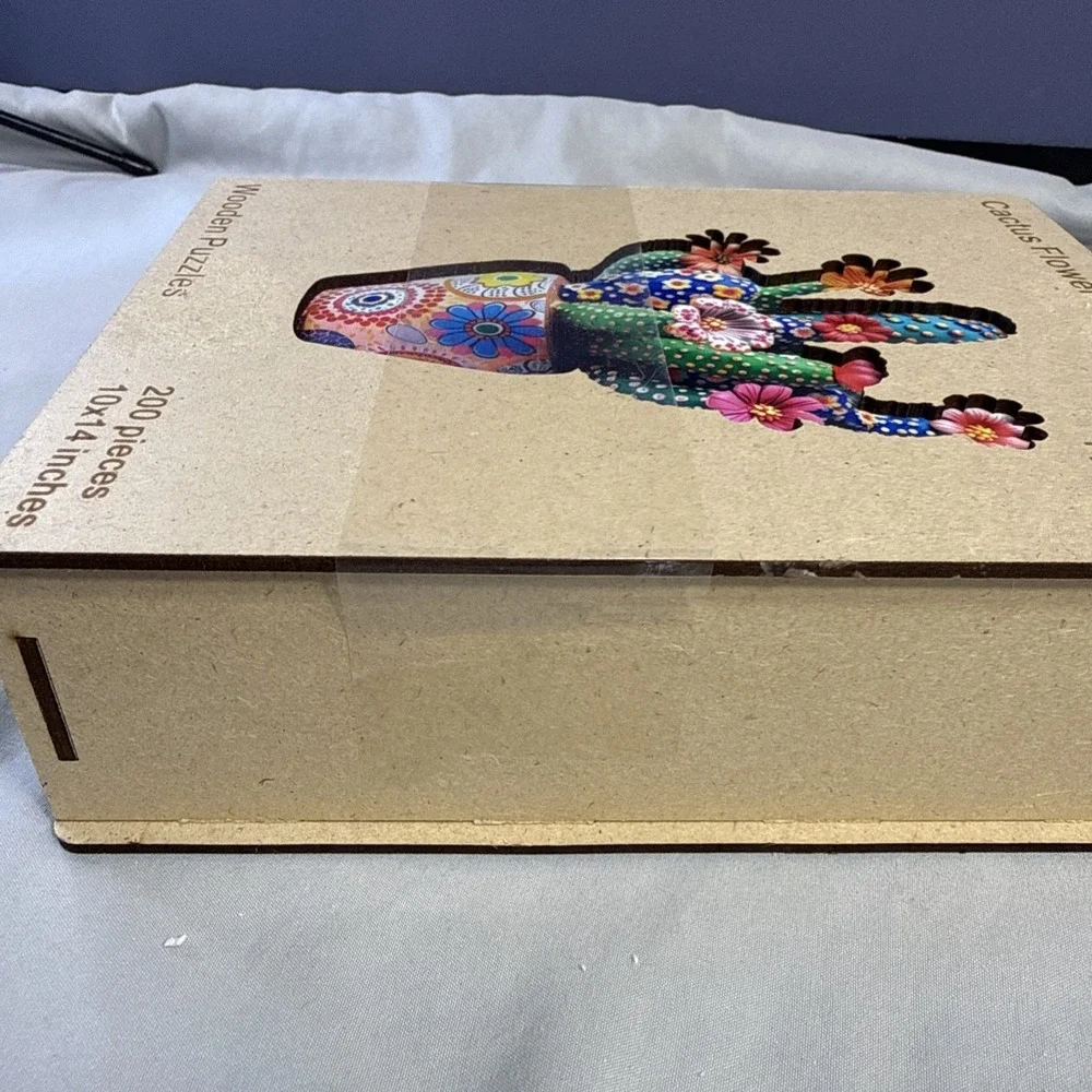 Mys Aurora Cactus Flower Wooden Puzzle 200 Pieces 10x14